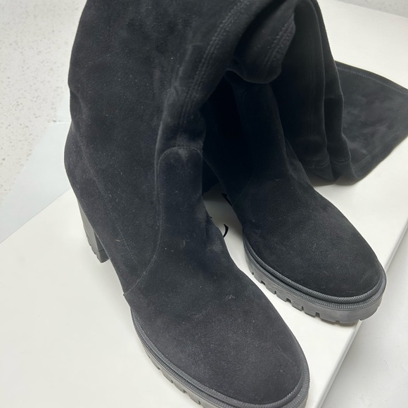 Casadei Over the Knee Thigh high chunky boots black suede sz 38 - Picture 9 of 10